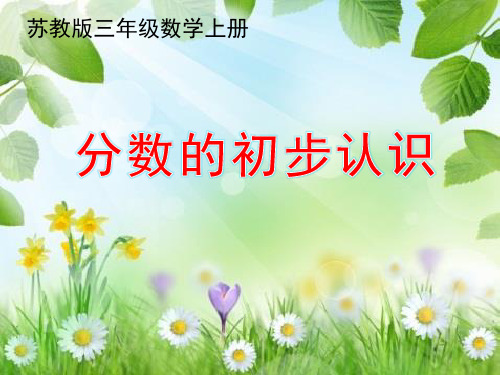 新苏教版小学三年级数学上册认识分数(认识几分之一)课件
