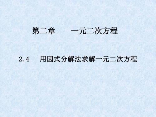 2.4_用因式分解法求解一元二次方程演示文稿