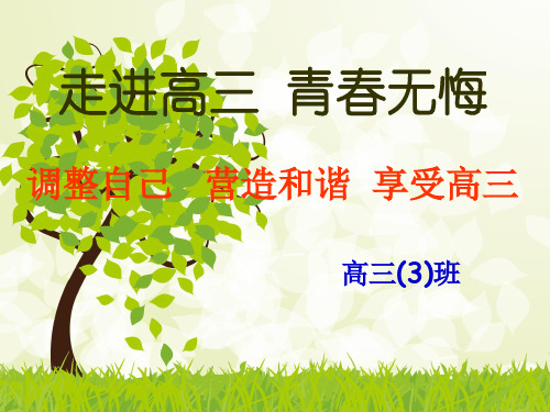 高三开学励志主题班会PPT课件