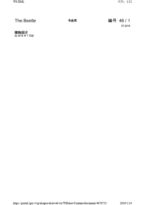 2018年进口大众甲壳虫原厂维修电路图 接地设计