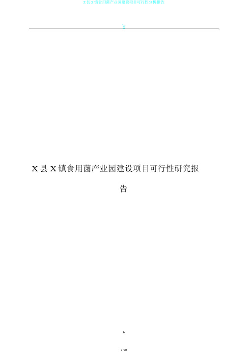 X县X镇食用菌产业园建设项目可行性分析报告