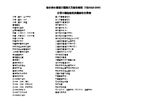 给水排水管道工程施工及验收规范(gb5268-28)全部检验批表格