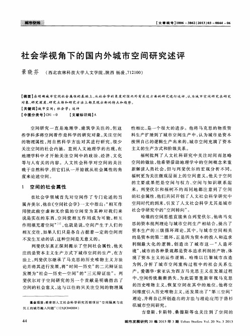 社会学视角下的国内外城市空间研究述评