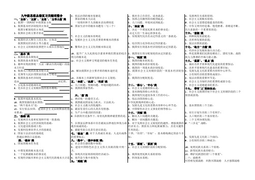 九年级思想品德复习关键词整合