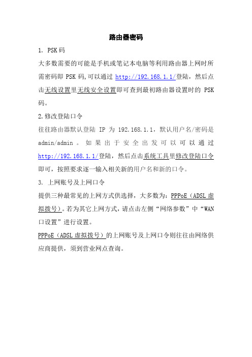 路由器密码查询