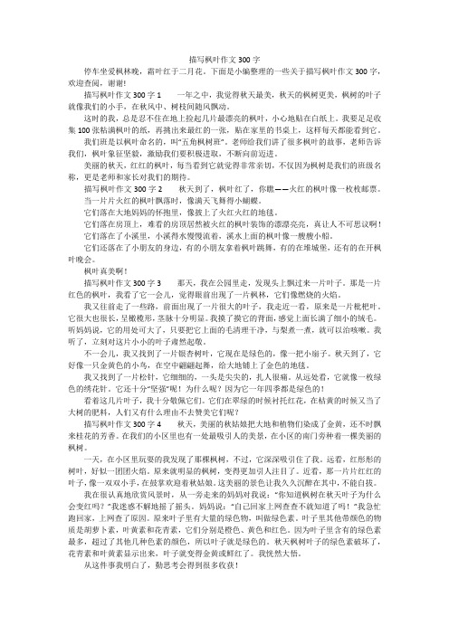 描写枫叶作文300字