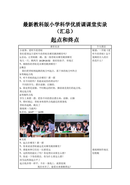 最新教科版小学科学优质课课堂实录精选