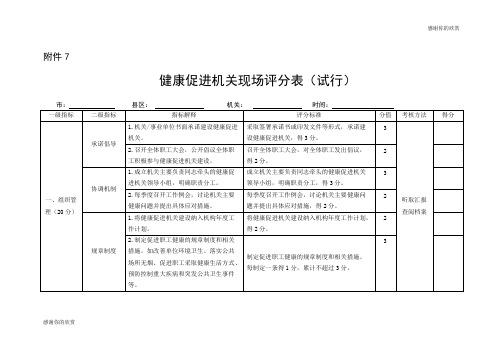 健康促进机关现场评分表(试行).doc