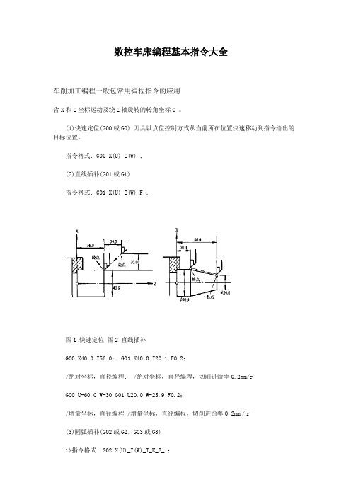 数控车床编程基本指令大全