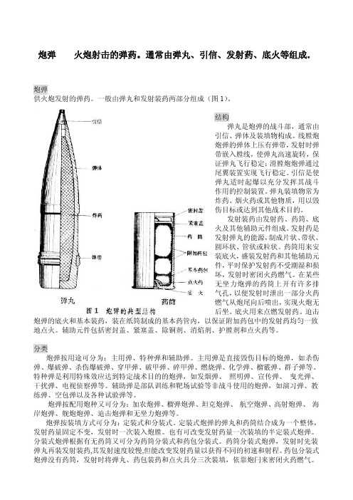 炮弹 火炮射击的弹药