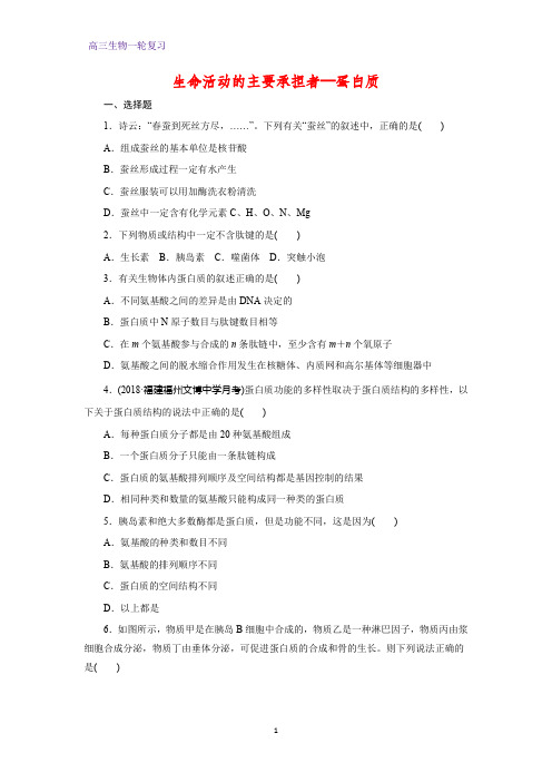 高三生物一轮复习课时作业12：第3讲 生命活动的主要承担者——蛋白质 练习