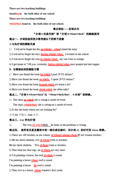 (完整版)介词+关系代词练习