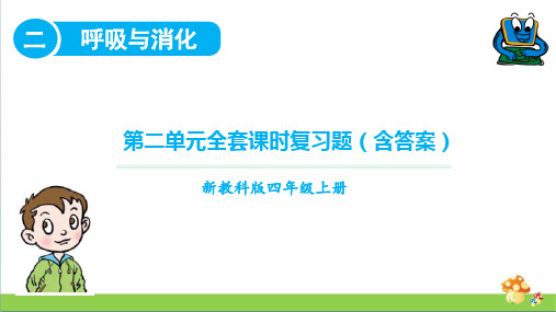 2020教科版四年级科学第二单元呼吸与消化课时练习题全套(含答案)