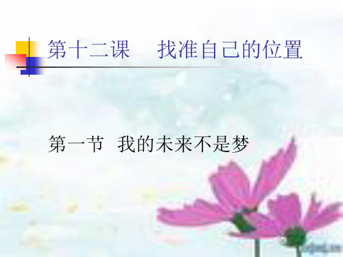 第十二课找准自己的位置-我的未来不是梦PPT课件