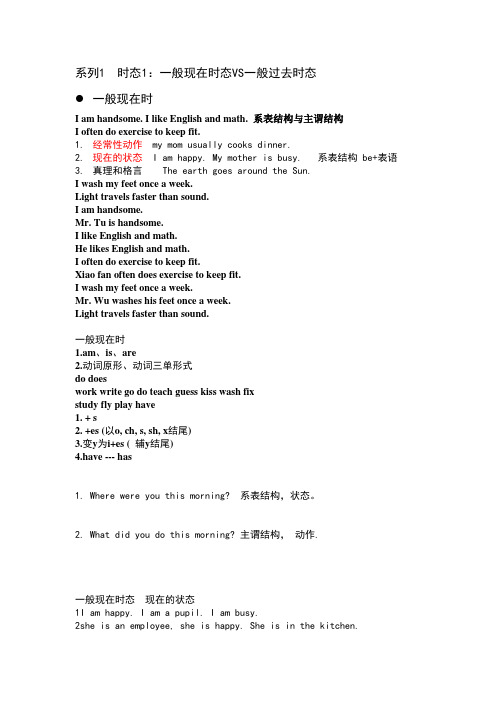 剑桥Pet系列1  时态讲解及练习1