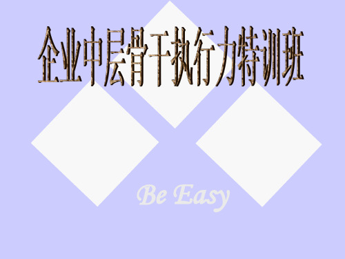 企业中层骨干执行力特训班教程(PPS 130页)
