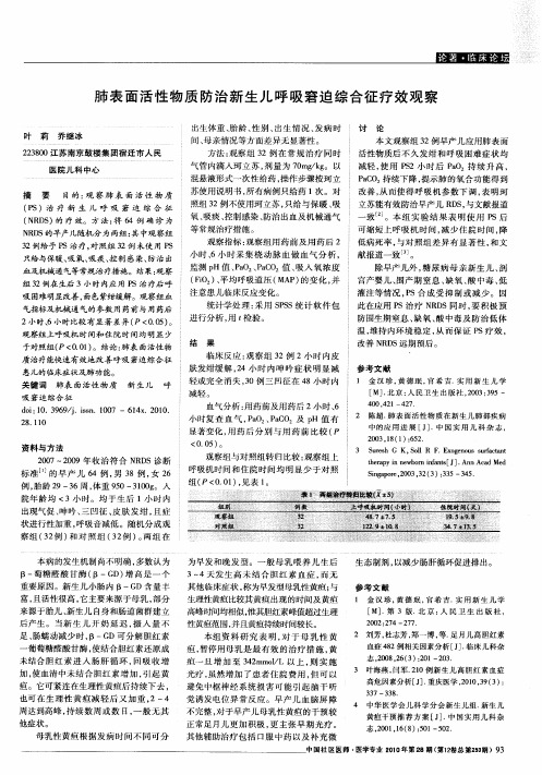 肺表面活性物质防治新生儿呼吸窘迫综合征疗效观察