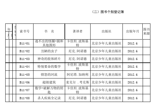 图书总括表