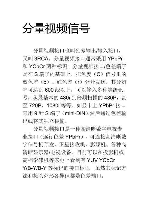 分量视频信号
