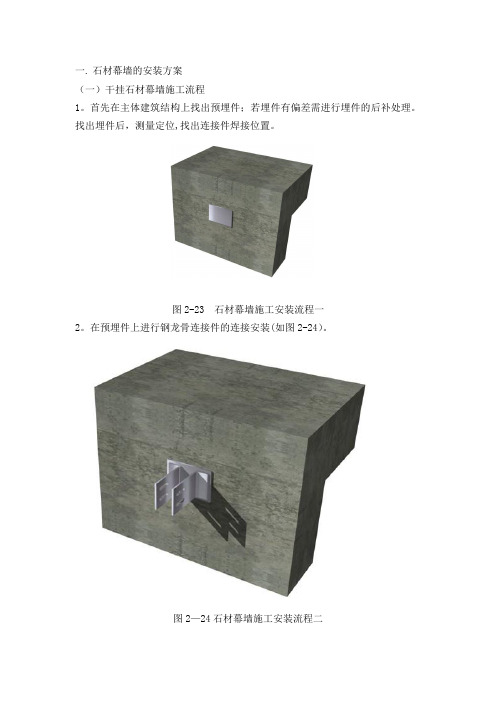 幕墙施工方案(石材幕墙安装图 明框玻璃幕墙安装图)