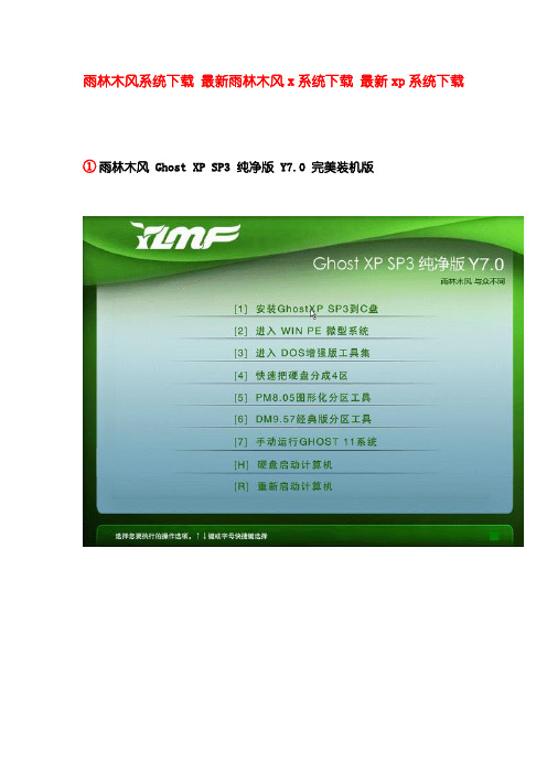 网上可以找到的雨林木风系统这里都有 超全!