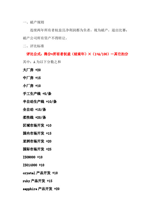 沙盘比赛评判标准