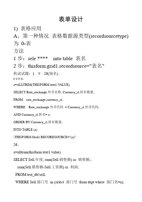 VF表单设计
