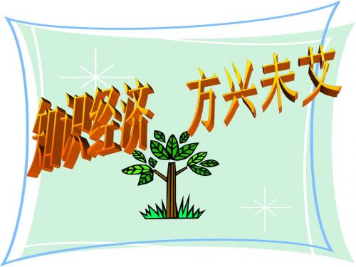知识经济,方兴未艾