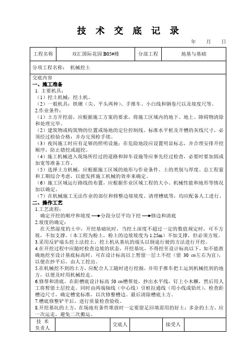 技  术  交  底  记  录