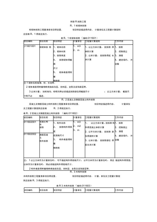 拆除工程工程量计算