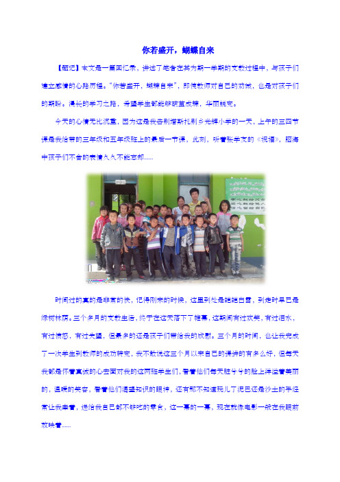 你若盛开,蝴蝶自来——教育叙事