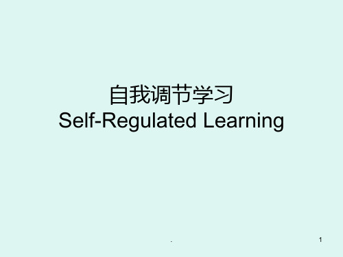 自我调节学习PPT课件