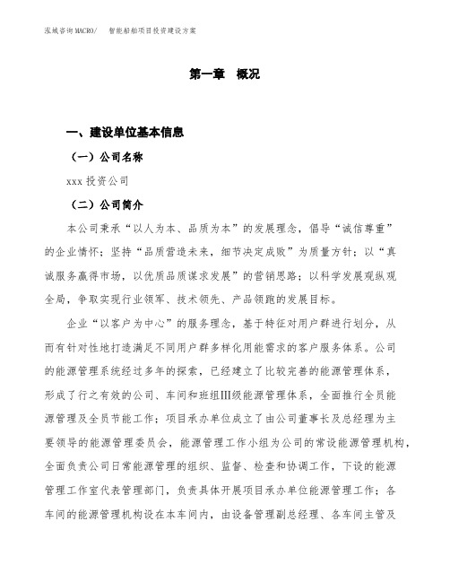 智能船舶项目投资建设方案