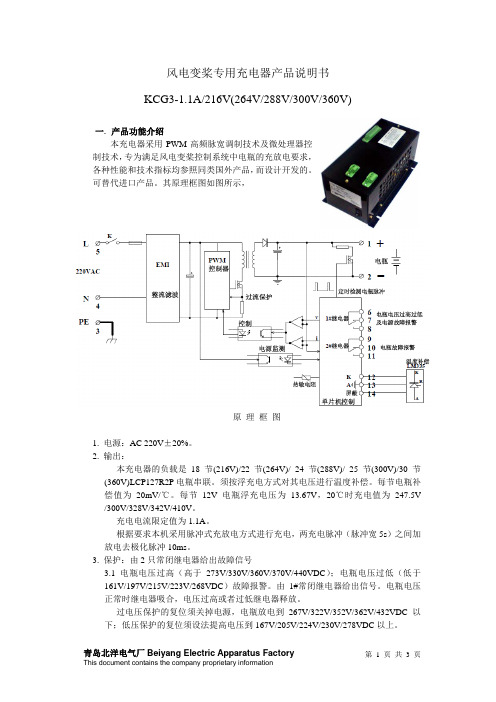 风电变桨控制器用充电器用户手册(中文)