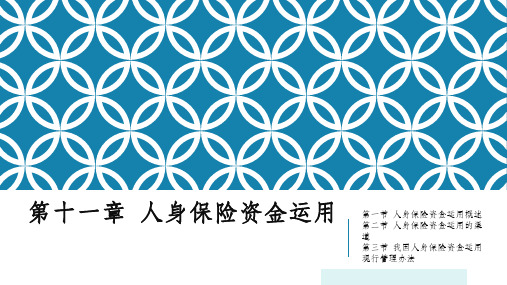 人身保险资金运用
