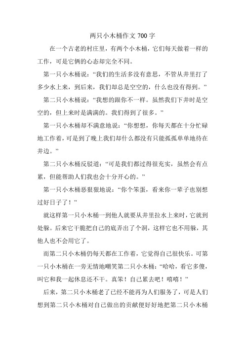 两只小木桶作文700字