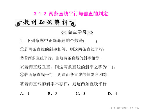 3.1.2 两条直线平行与垂直的判定 课件