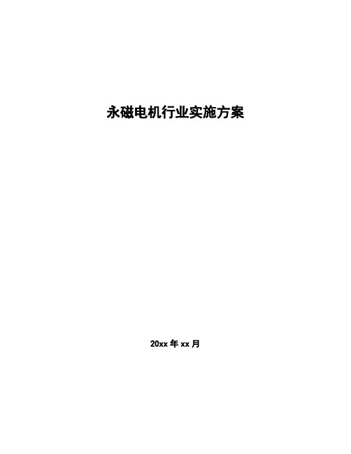 永磁电机行业实施方案