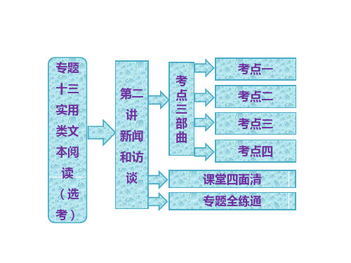 高三语文第二轮学习专题课件：专题十三 第二讲 《新闻和访谈》(140张PPT)141页PPT