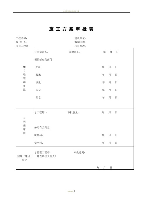 施工方案审批表空白版
