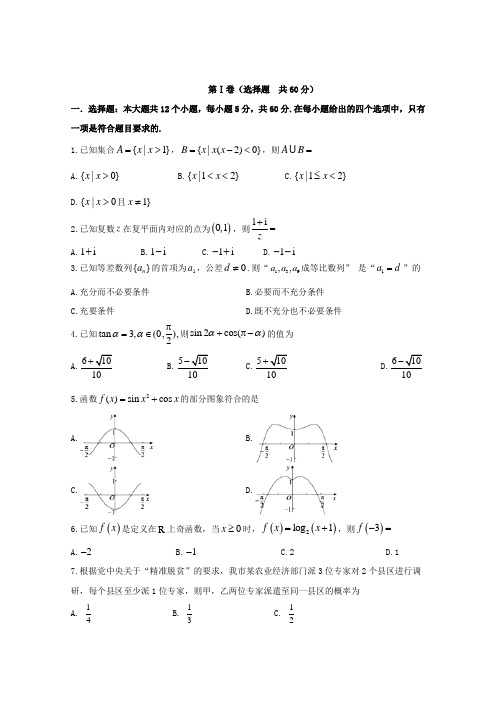 最新2019届高三高考适应性考试数学(理)试题 