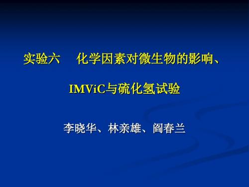 实验六-IMViC实验