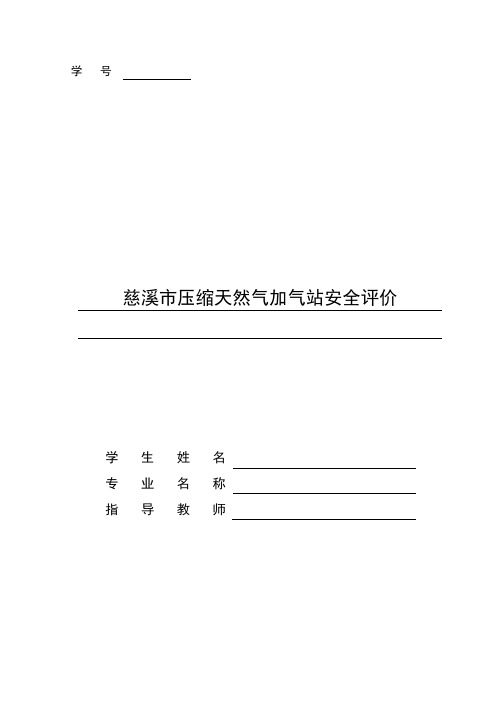 加气站安全评价完整版