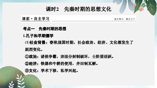 高考历史大一轮复习第一部分阶段一中华文明的起源与奠基__先秦课时2先秦时期的思想文化课件人民版