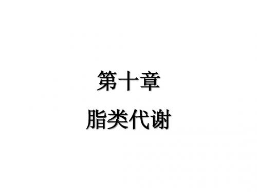 中国药科大学 生物化学  基地班 第十章 脂类代谢