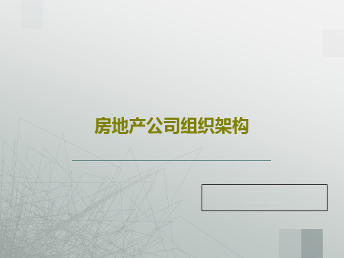 房地产公司组织架构31页PPT