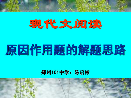 高考复习现代文阅读原因作用题的解题思路PPT[优秀课件资料]