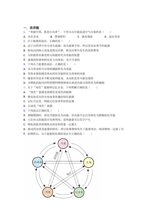 《常考题》人教版初中九年级物理下册第二十二章《能源与可持续发展》测试(答案解析)(1)