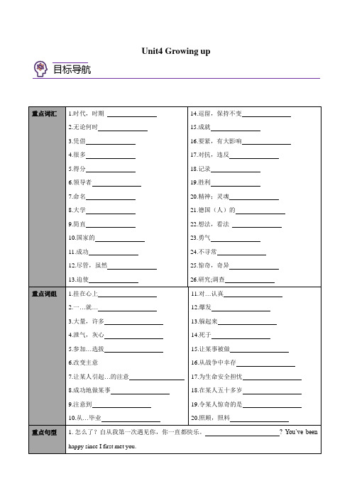 专题4.1.Unit4Growingup知识点(教师版)