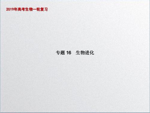 2019届【高考生物一轮复习】课件：专题16-生物进化